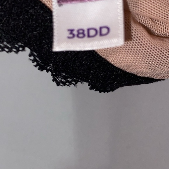 Adore Me BRA WO SIZE 38DD FRONT CLOSURE ANIMAL PRINT BLACK LACE TRIM EUC CLEAN - Picture 3 of 11